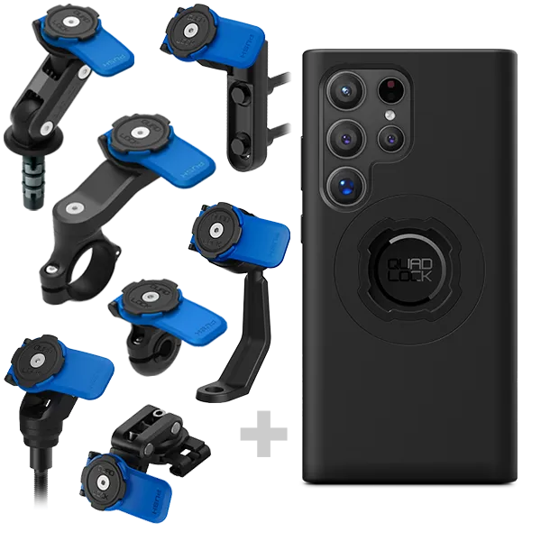 Quad Lock Kit Moto Supporto Manubrio Custodia Galaxy antiurto