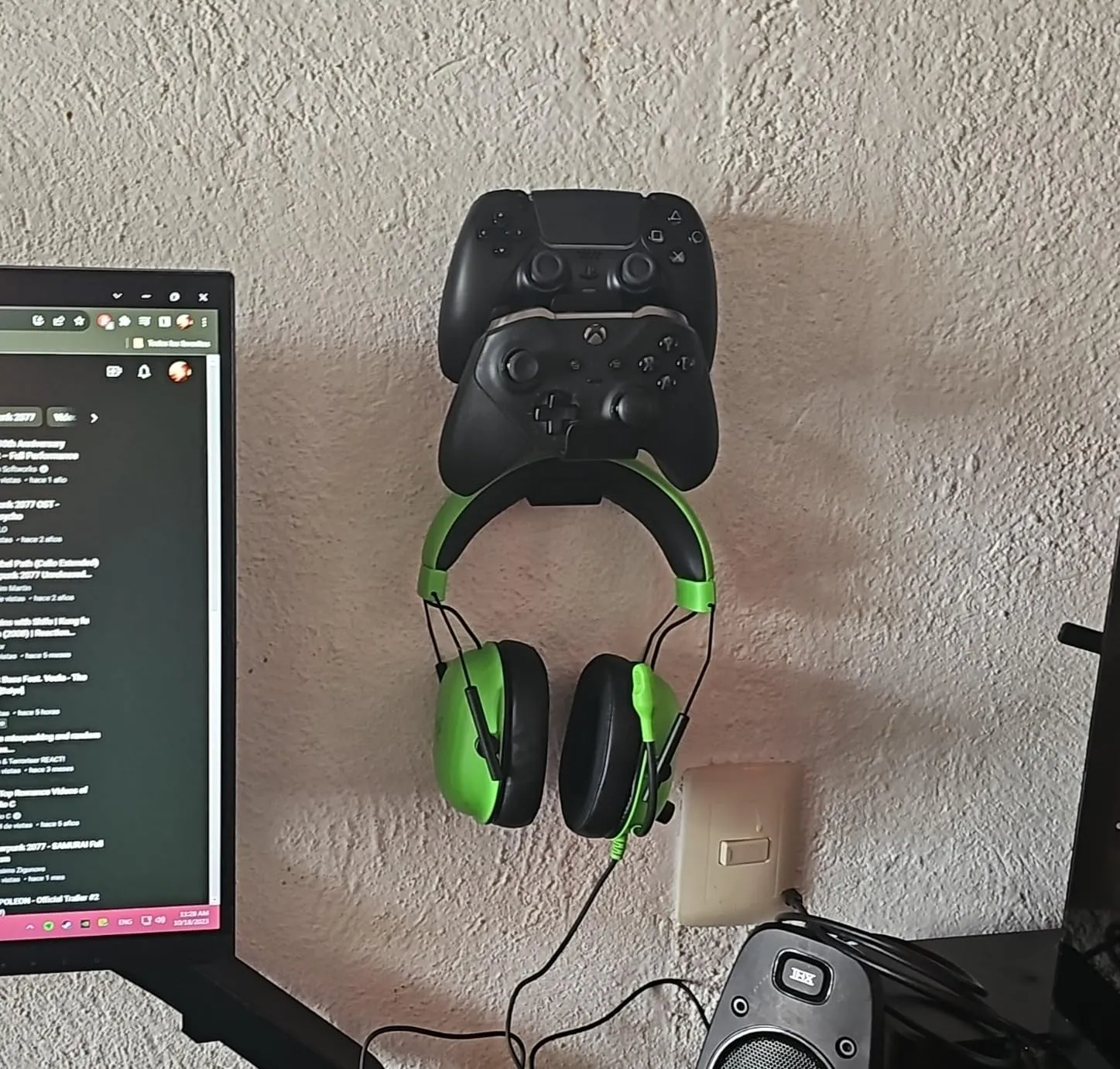 MoKo Supporto Controller Cuffie Nero Alluminio 3 in 1