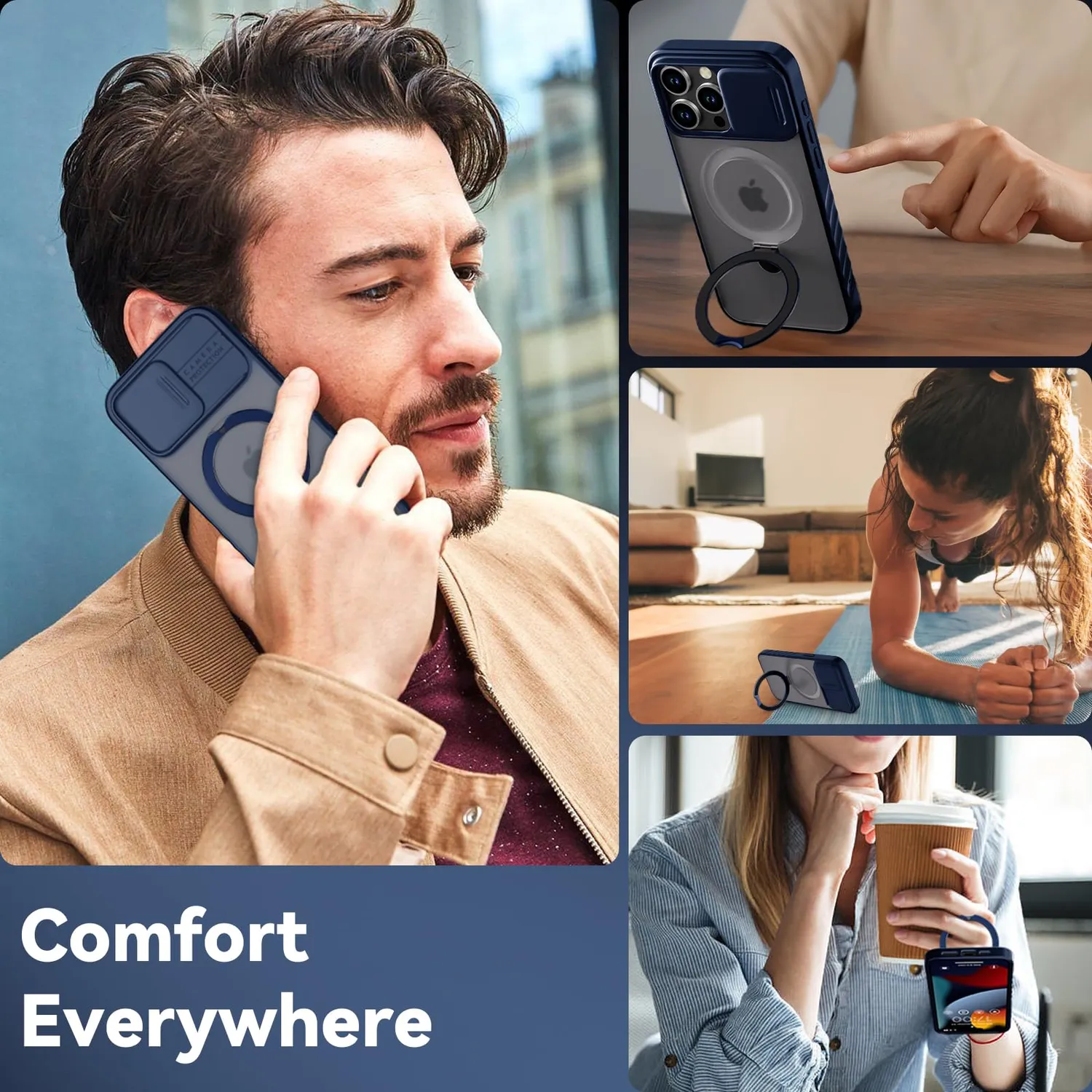 CloudValley Cover per iPhone 15 Pro Max blu opaco MagSafe