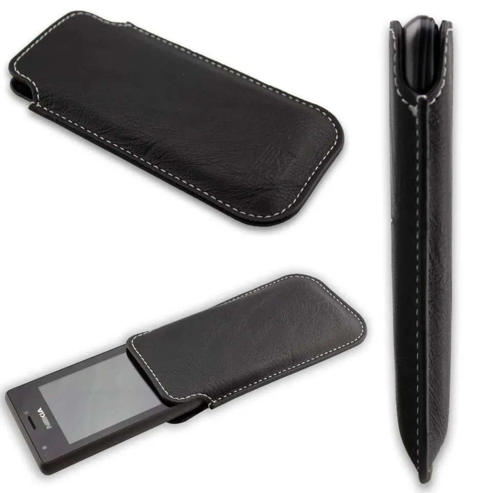caseroxx Business-Line custodia Nokia 216 nera finta pelle