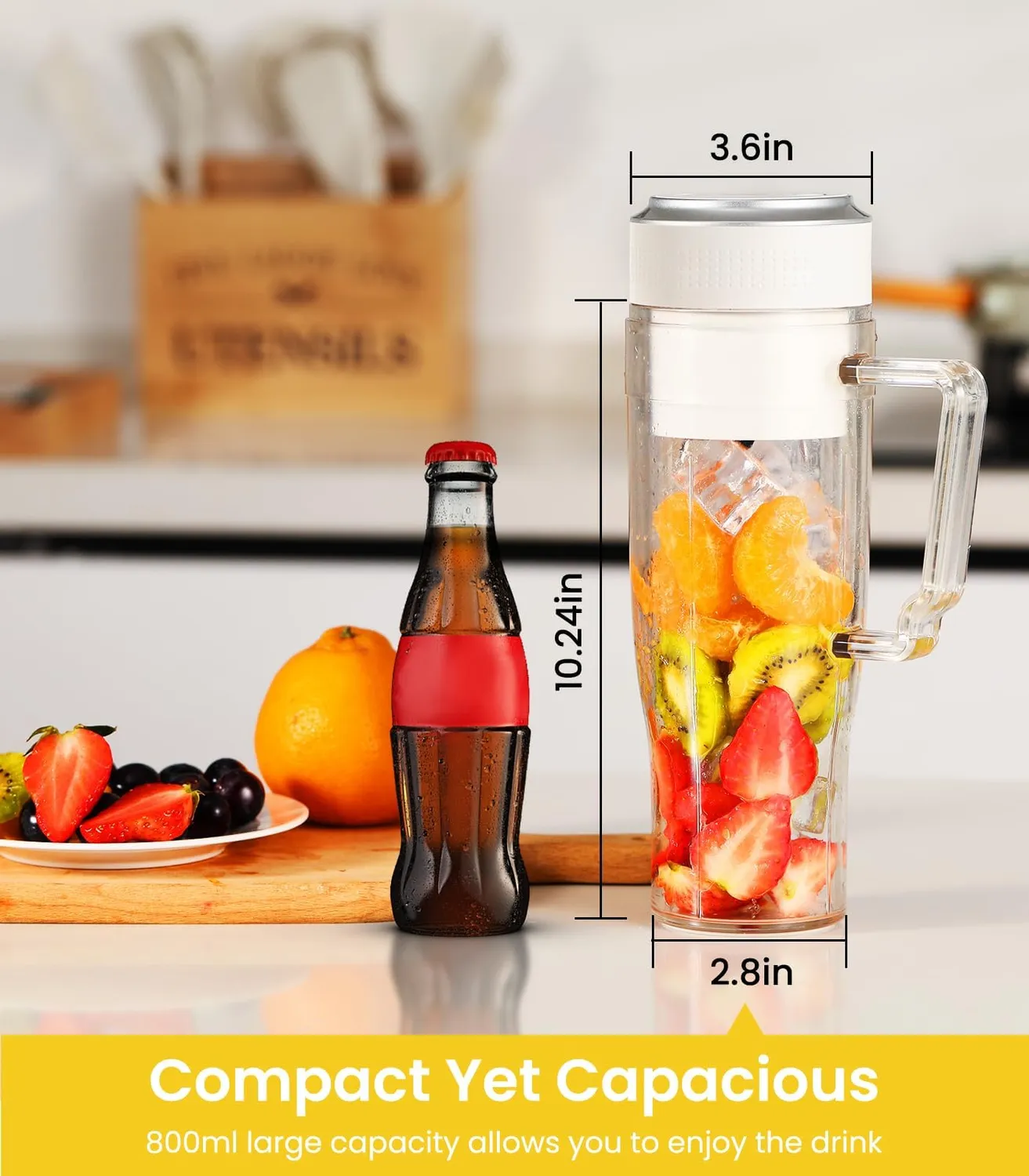 MoKo Frullatore Portatile 300W Blender Smoothie 22oz Nero
