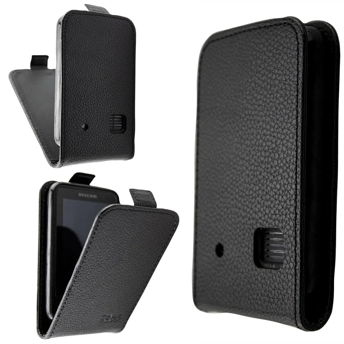 caseroxx Flip Cover Dexcom G6 Receiver Custodia Nero Finta Pelle