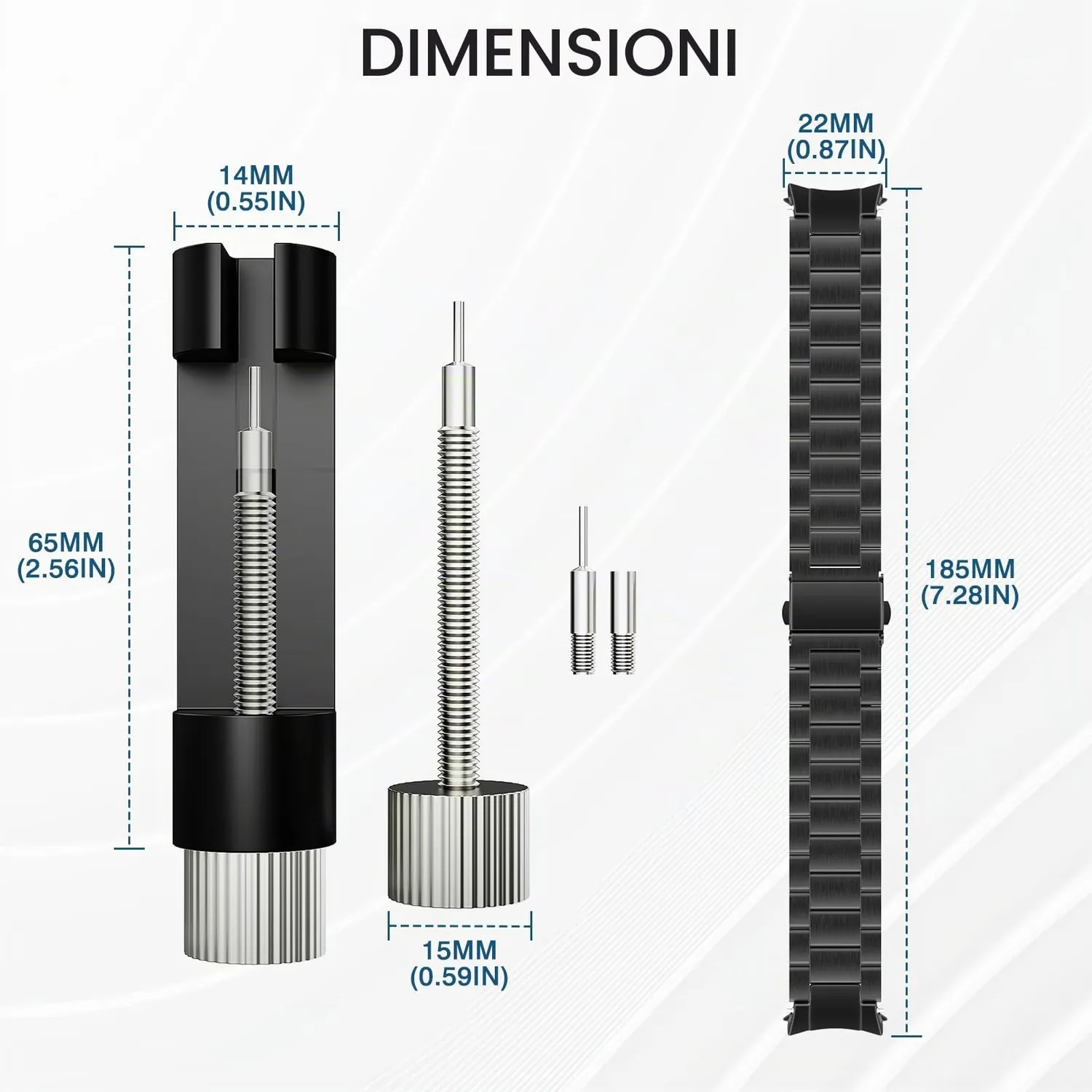 MoKo Cinturino Galaxy Watch Nero Metallo Acciaio