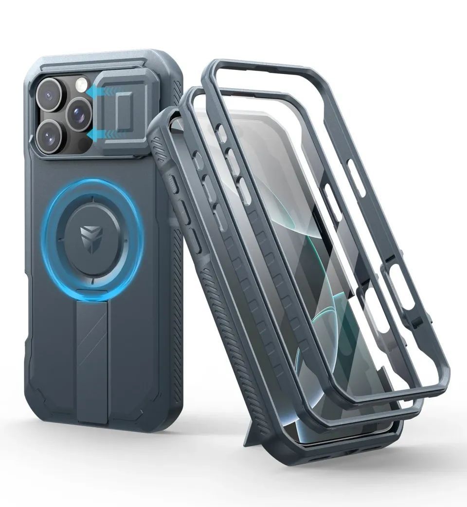 Dexnor iPhone 16 Pro Max custodia blu blindata MagSafe