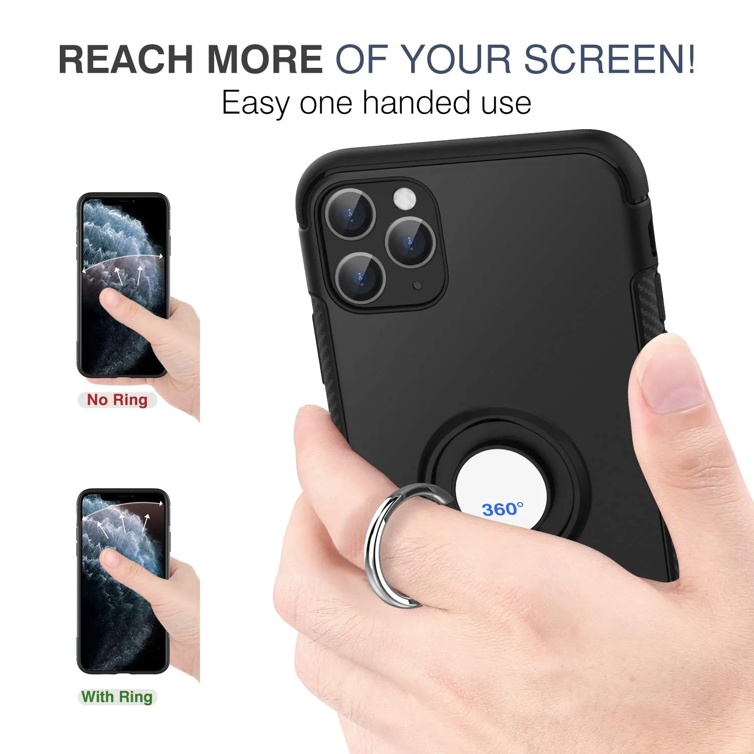 MoKo Holster Cover per iPhone 11 Pro Max nero cavalletto antiurto
