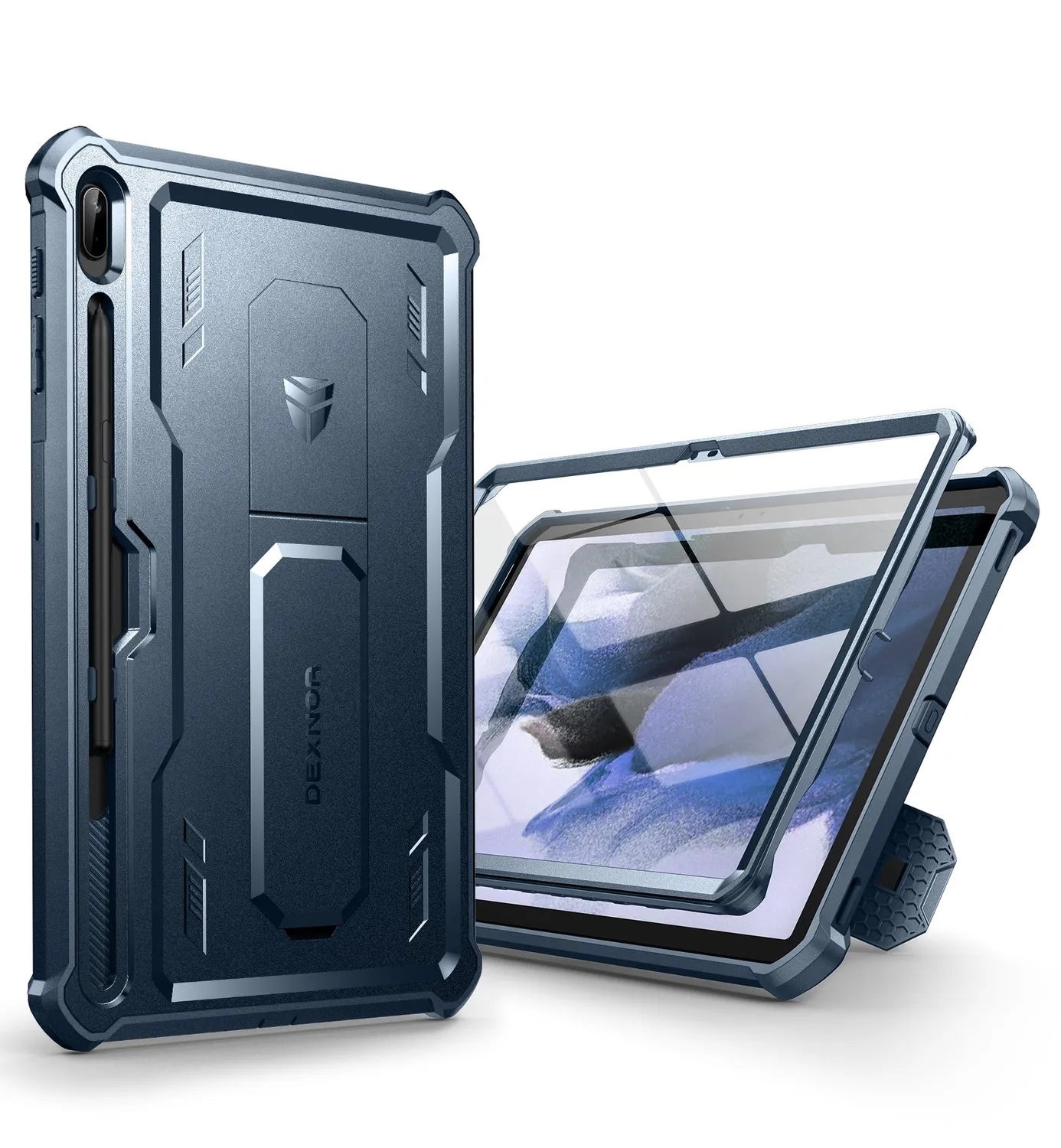 Dexnor Tab S7 Plus S8 Plus cover nero kickstand