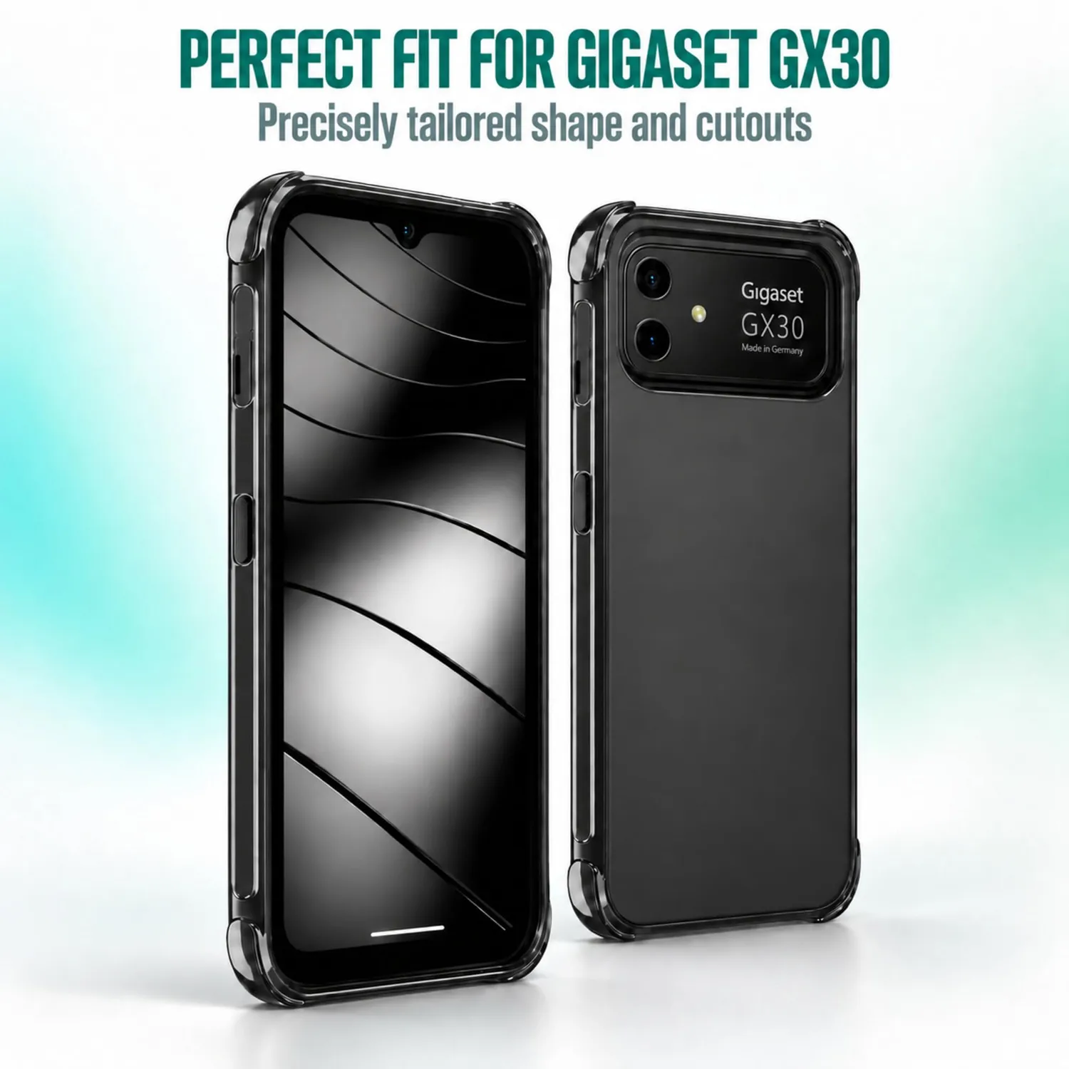 caseroxx TPU custodia Gigaset GX30 nero antiurto