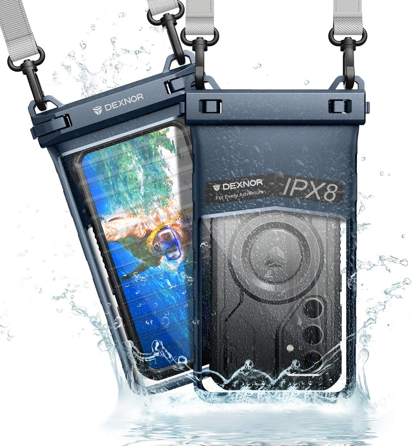 Dexnor Pouch Impermeabile IP68 Nero Smartphone 7" Laccetto