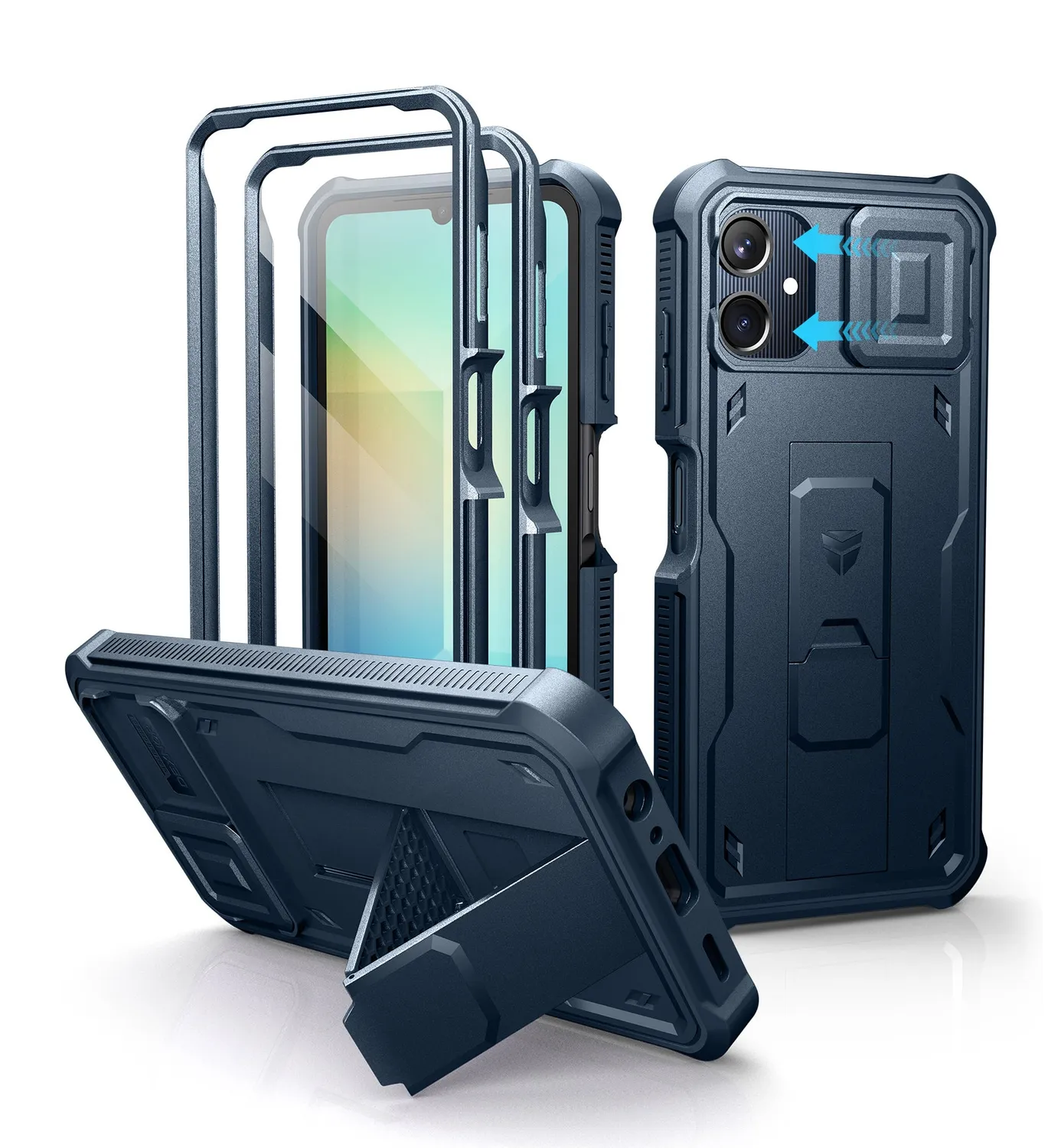 Dexnor Galaxy A06 cover nera shockproof con 2 frame
