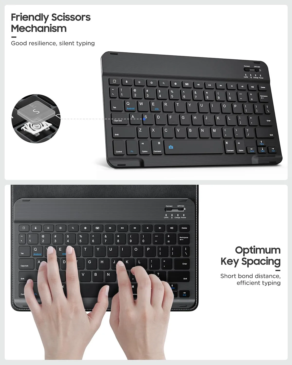 MoKo Custodia Tablet 9-11" Tastiera Bluetooth Nero Universale