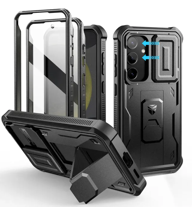 Dexnor Galaxy S24 cover nera antiurto camera slide