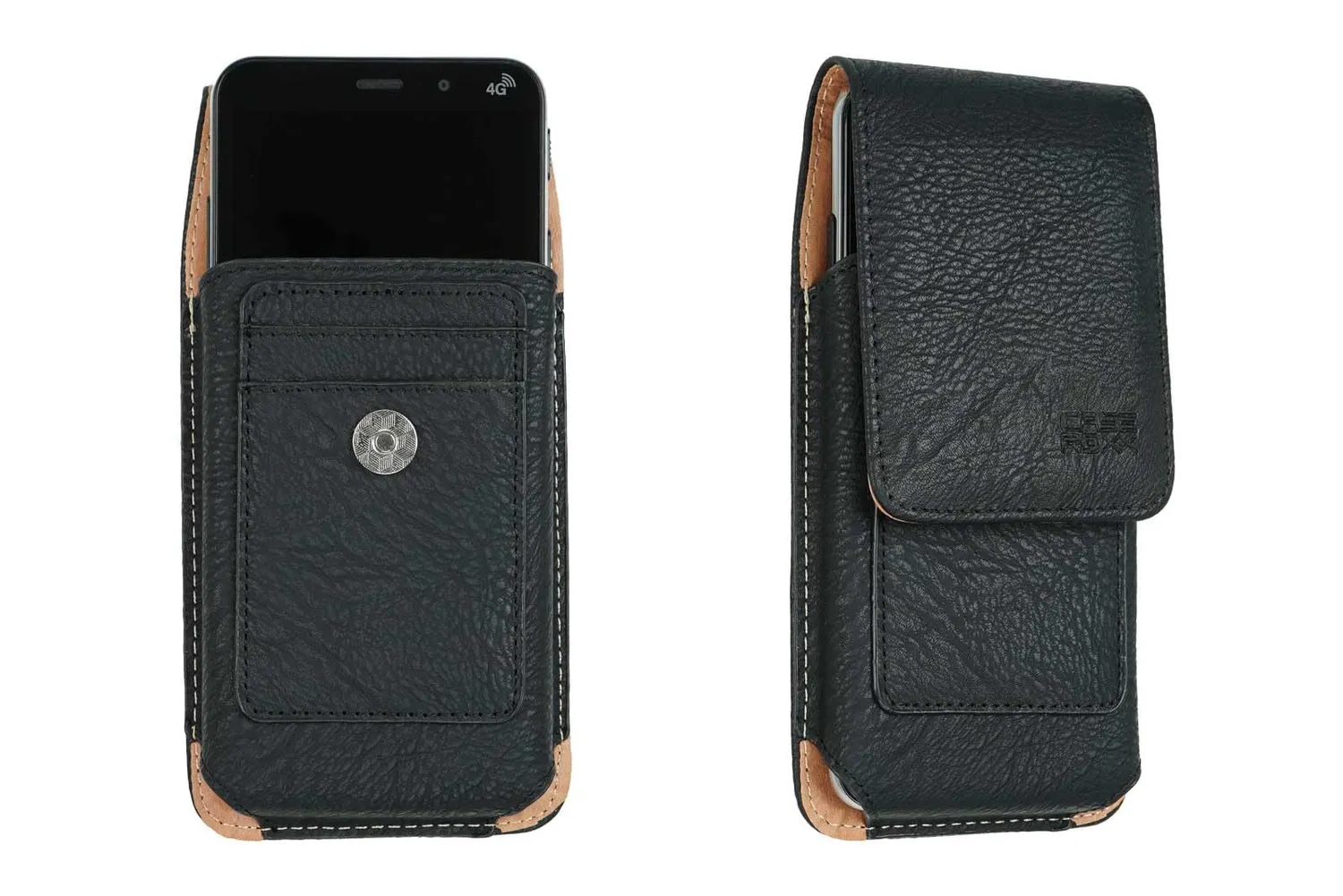 caseroxx Fondina Brondi Amico Vero 4G Nera con Clip Girevole