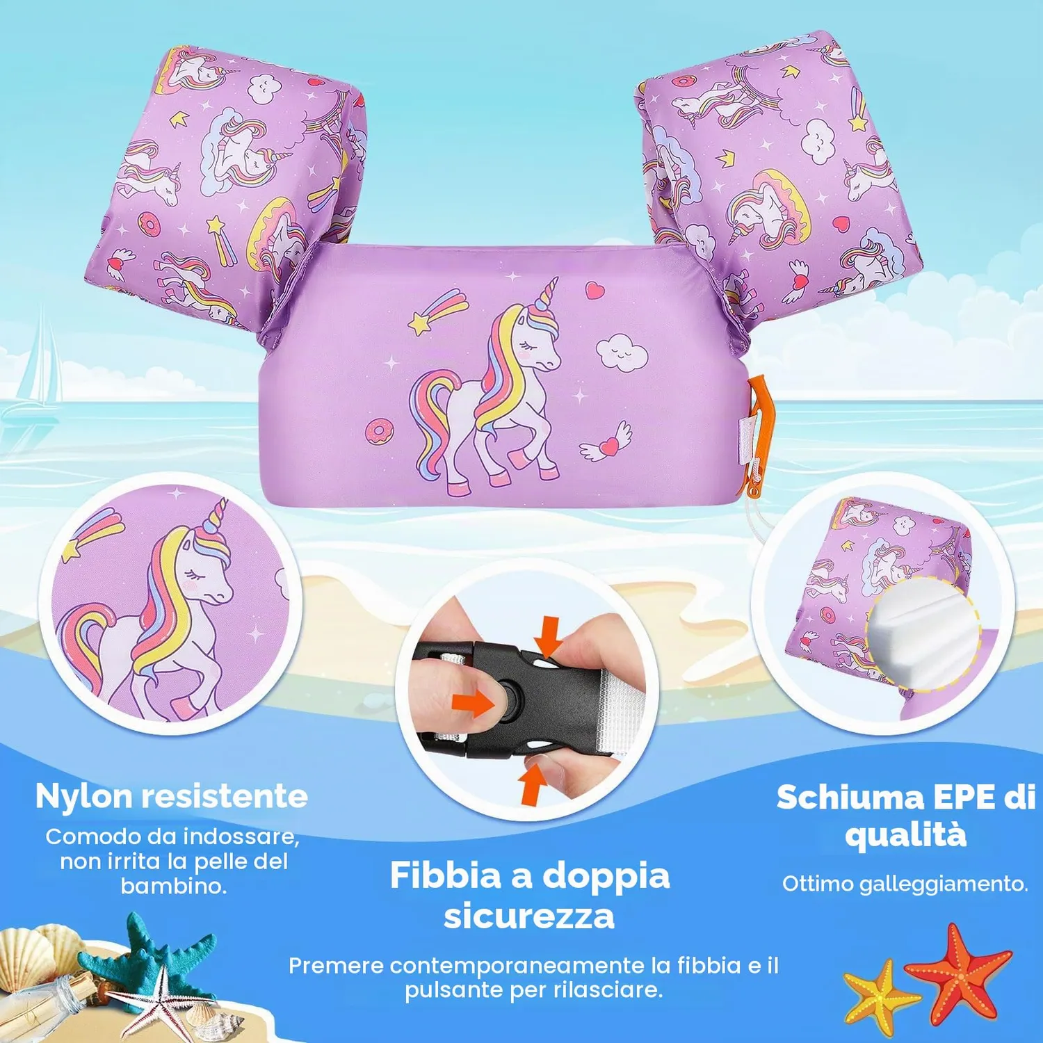 MoKo Fascia da Braccio Nuoto Bambini con Ali Galleggianti