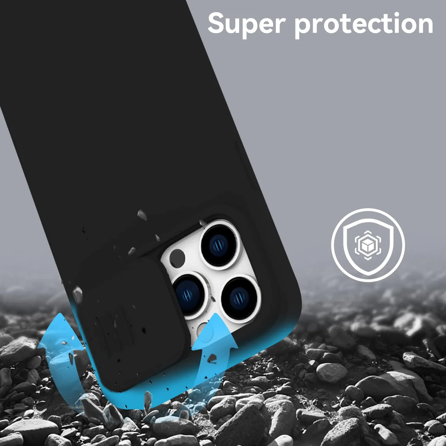 CloudValley iPhone 14 Pro Max cover silicone nero camera