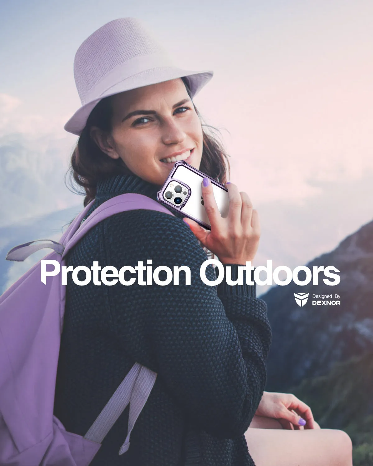 Dexnor iPhone 13 Pro Max custodia viola integrale