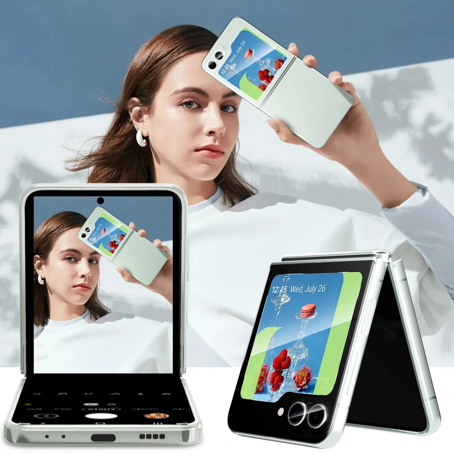 CloudValley Galaxy Z Flip 5 vetro temperato frontale 2+2 pezzi 9H