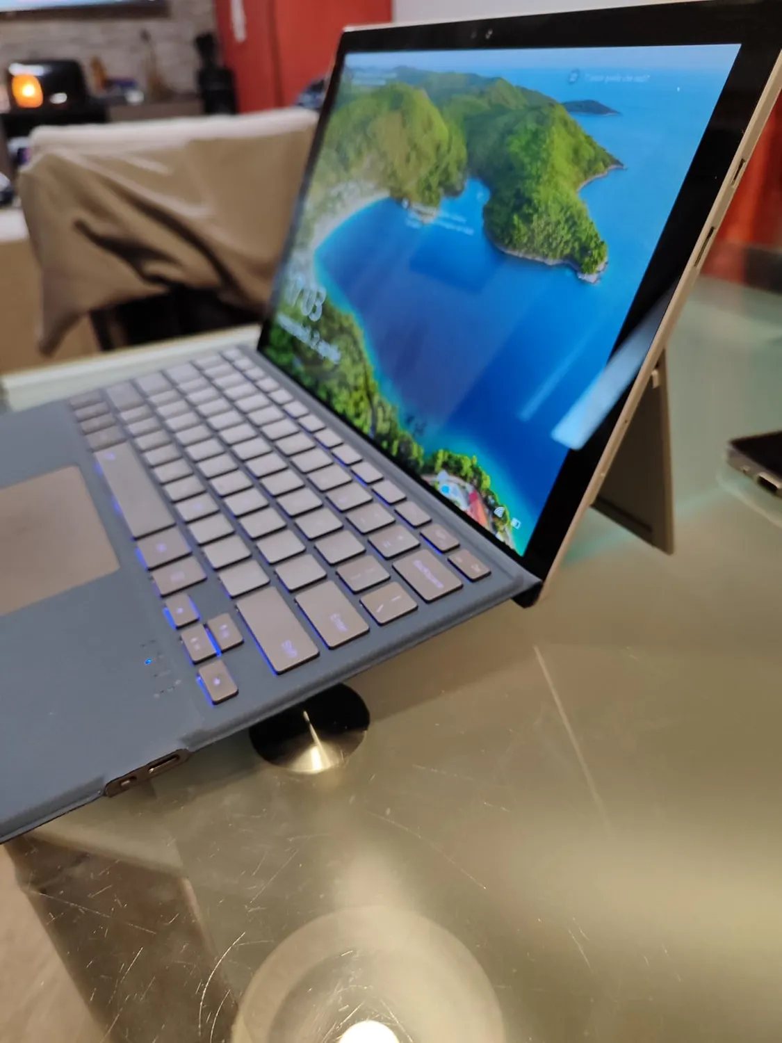 MoKo per Surface Pro 3-7 Plus tastiera bluetooth grigia retroilluminata