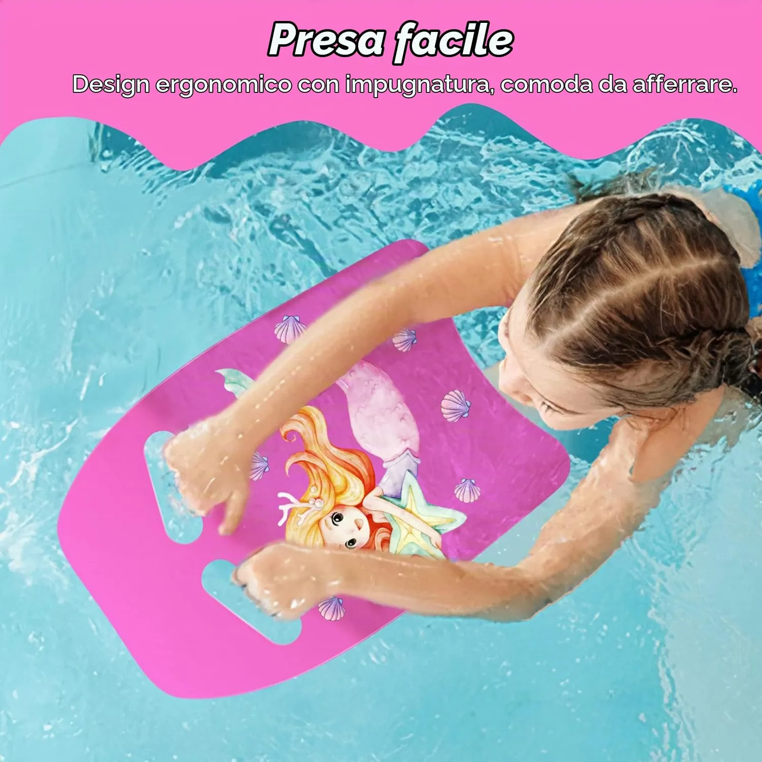 MoKo tavoletta nuoto bambini PE medusa rosa