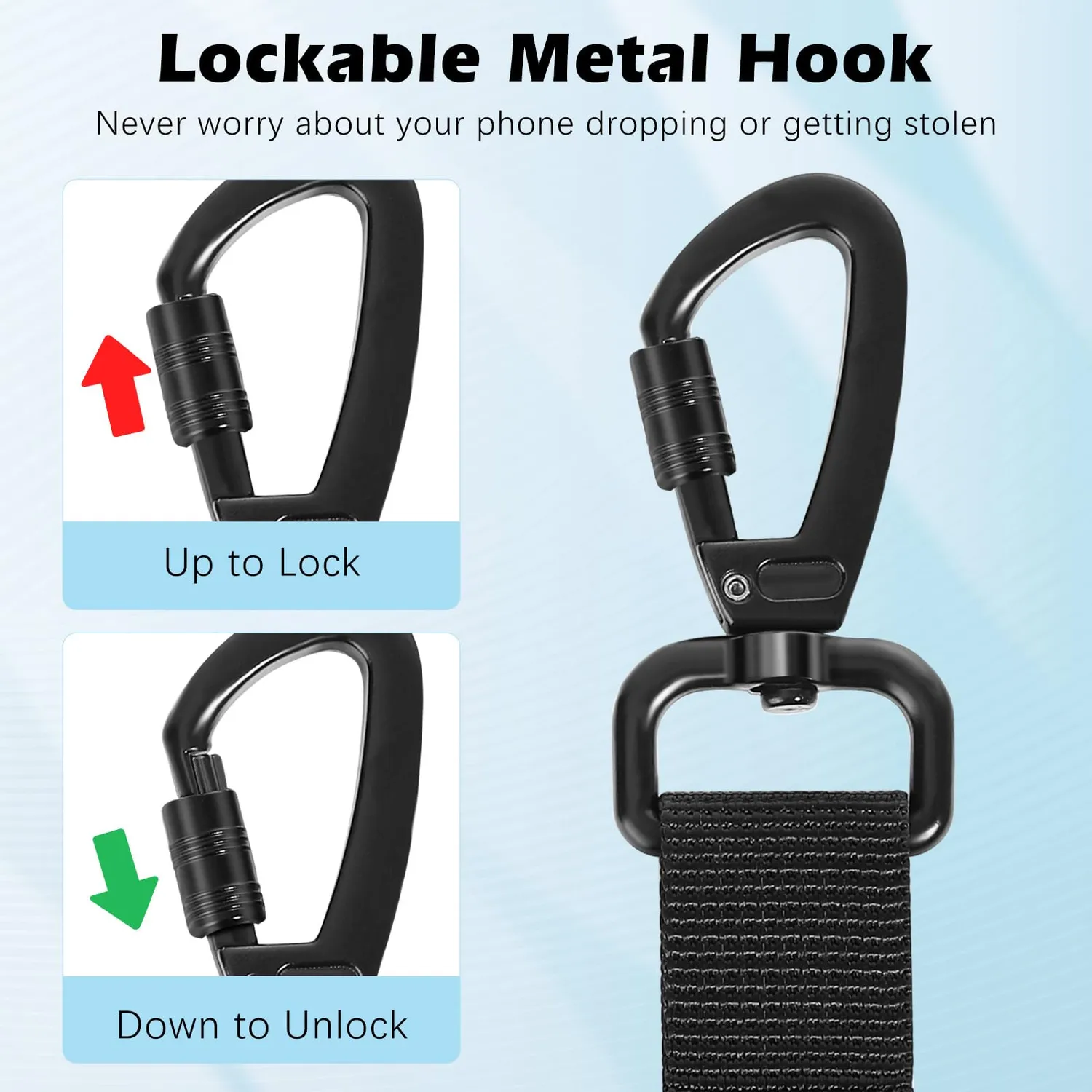 MoKo Laccio cellulare antifurto retrattile nero set 2 pezzi