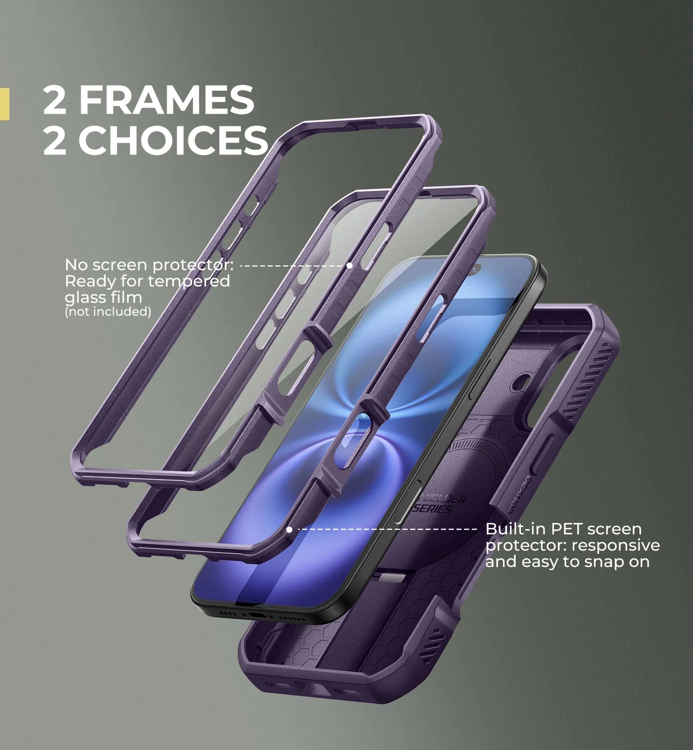 Dexnor iPhone 16 cover MagSafe viola antiurto