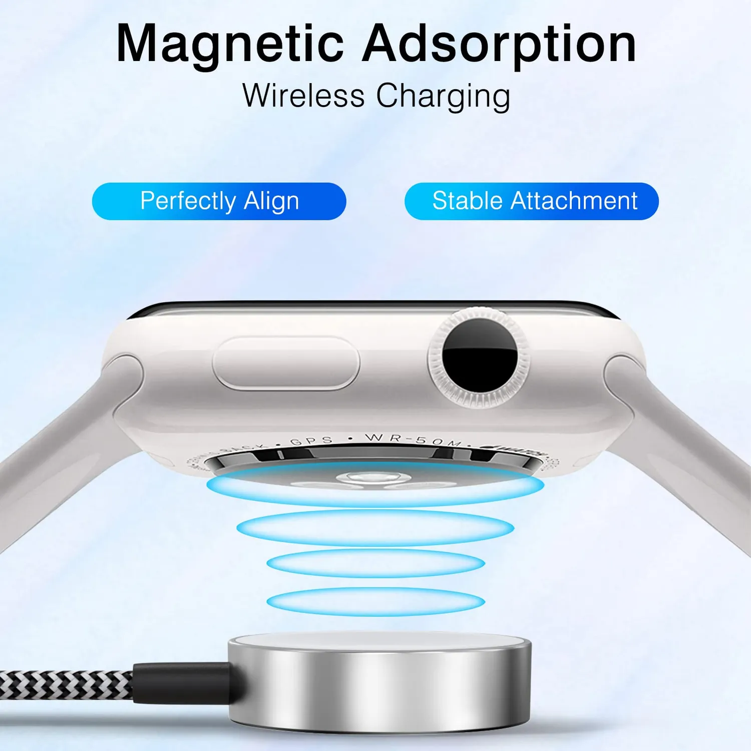 MoKo 2 in 1 cavo ricarica wireless magnetico nero