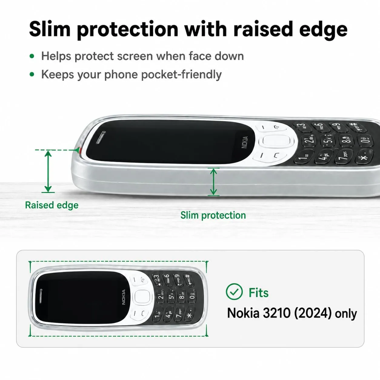 caseroxx TPU custodia Nokia 3210 2024 bianco trasparente antiurto
