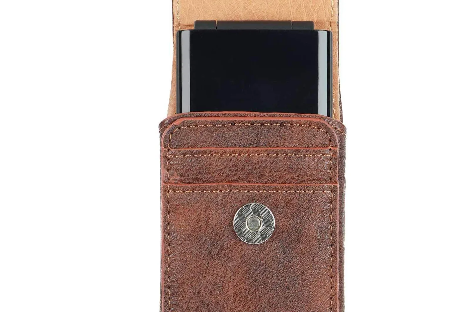 caseroxx Nokia 2720 Flip custodia cintura marrone pelle vera