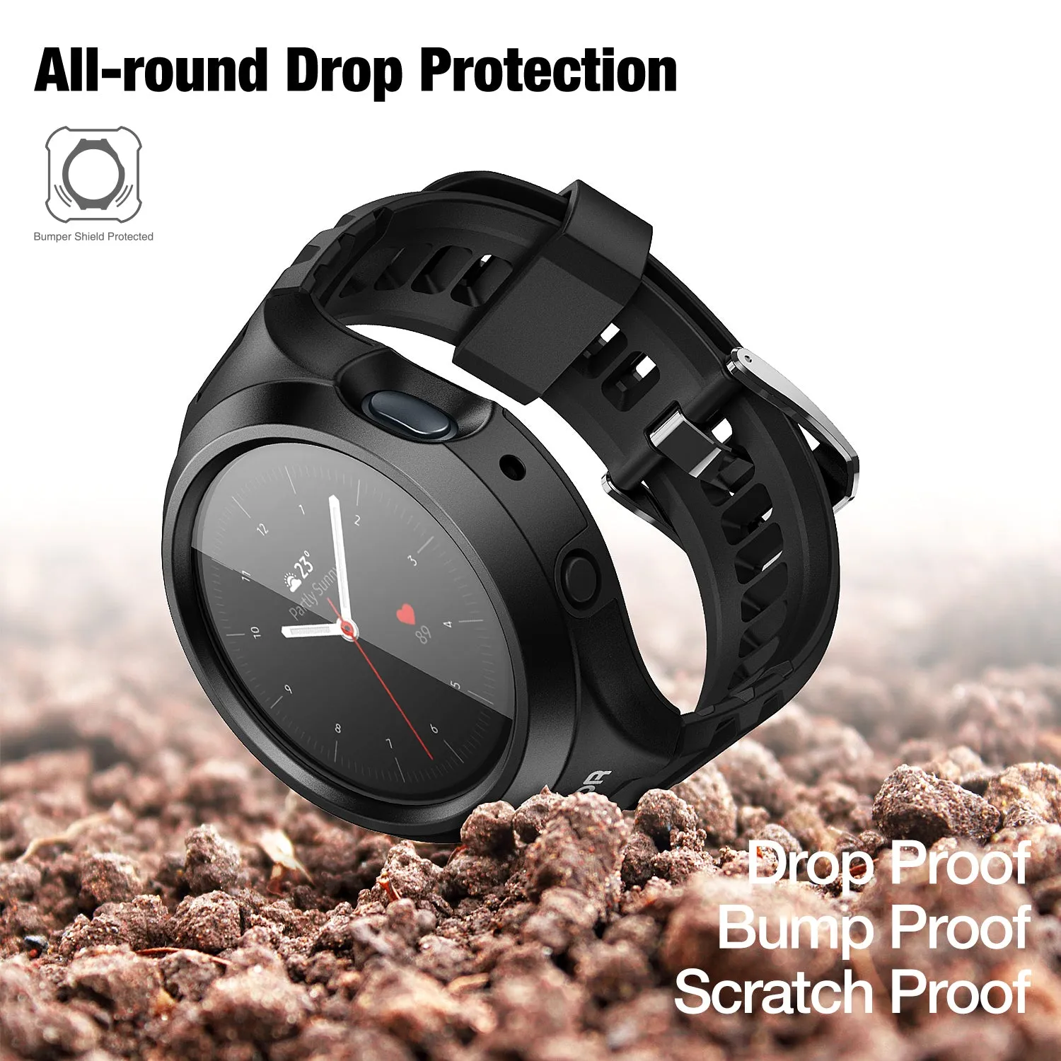 Dexnor Galaxy Watch Active 2 44mm cover orologio nero antiurto