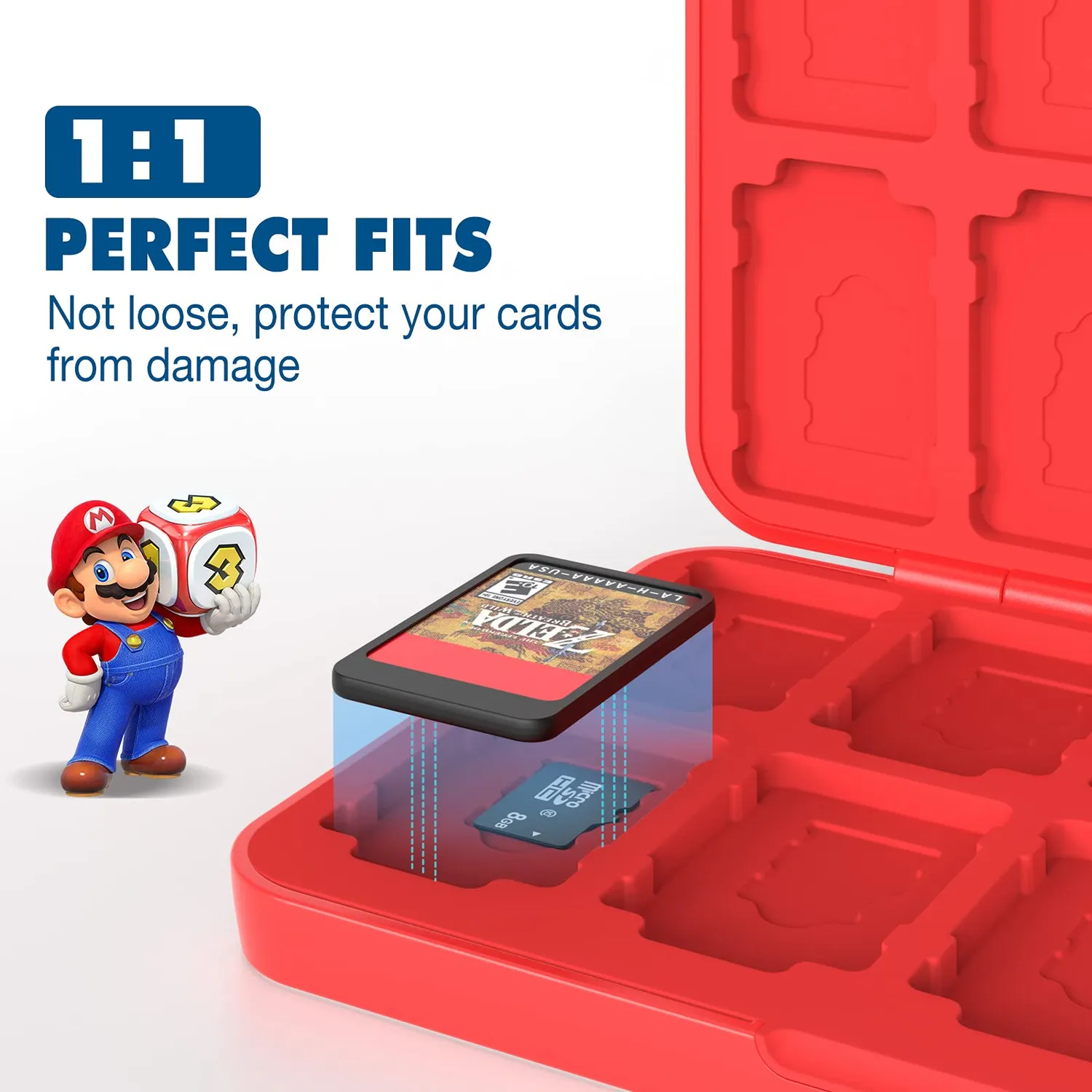 MoKo Custodia 24 Giochi Switch Bianco Nero Magnetica
