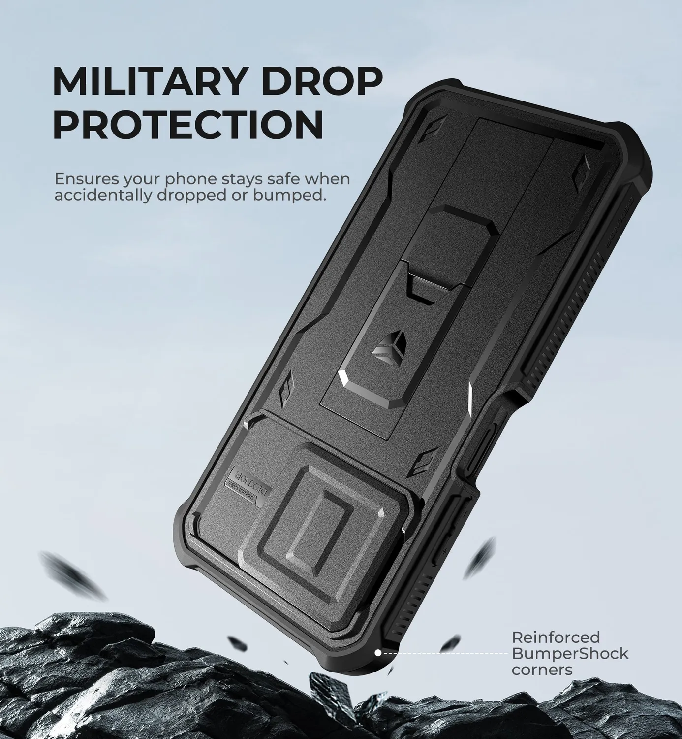 Dexnor Moto G 5G 2025 custodia nera rugged pellicola