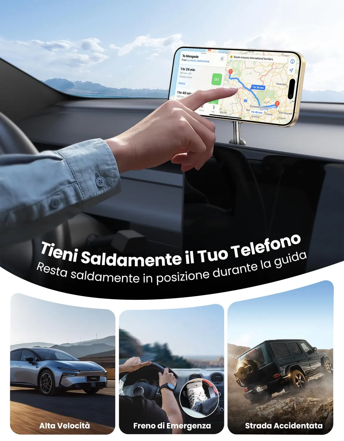 EOIWUY Porta Cellulare Auto Magnetico Nano Gel 360°