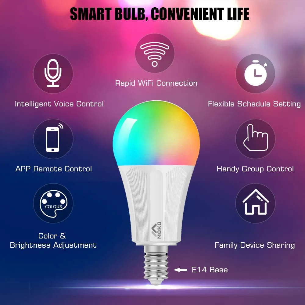 MoKo E14 lampadine LED smart RGB 2 pezzi 9W