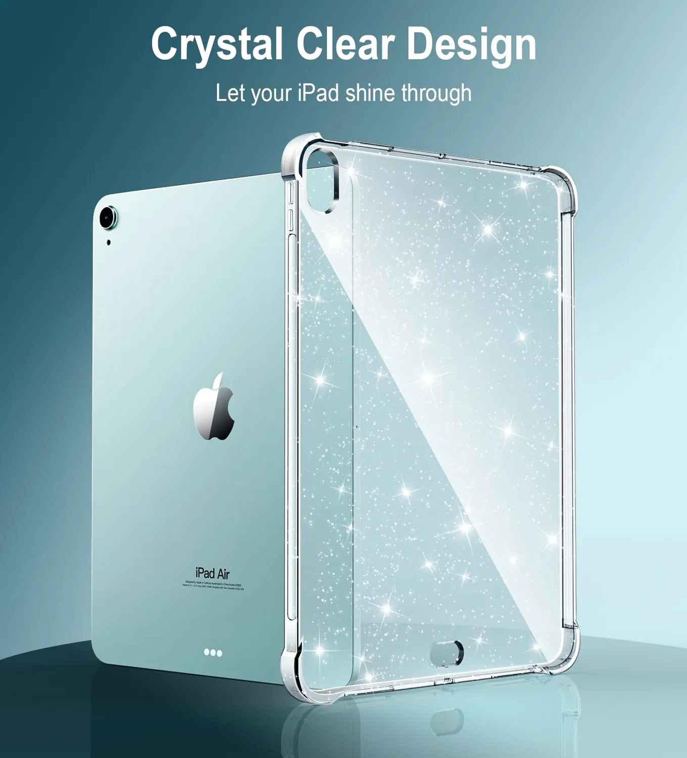 MoKo iPad Air 11 M3/M2 cover trasparente glitter chiaro