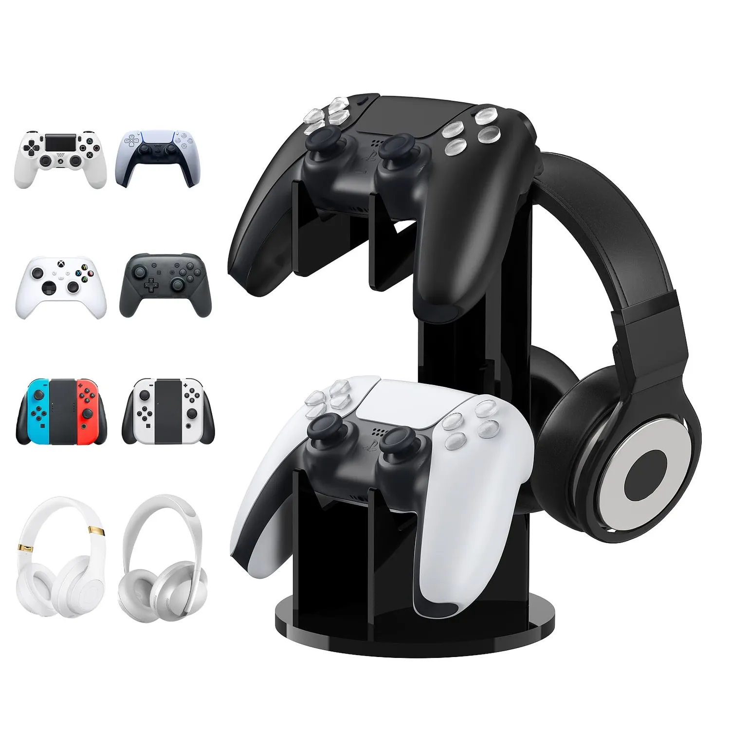 MoKo supporto controller e cuffie nero trasparente 2in1