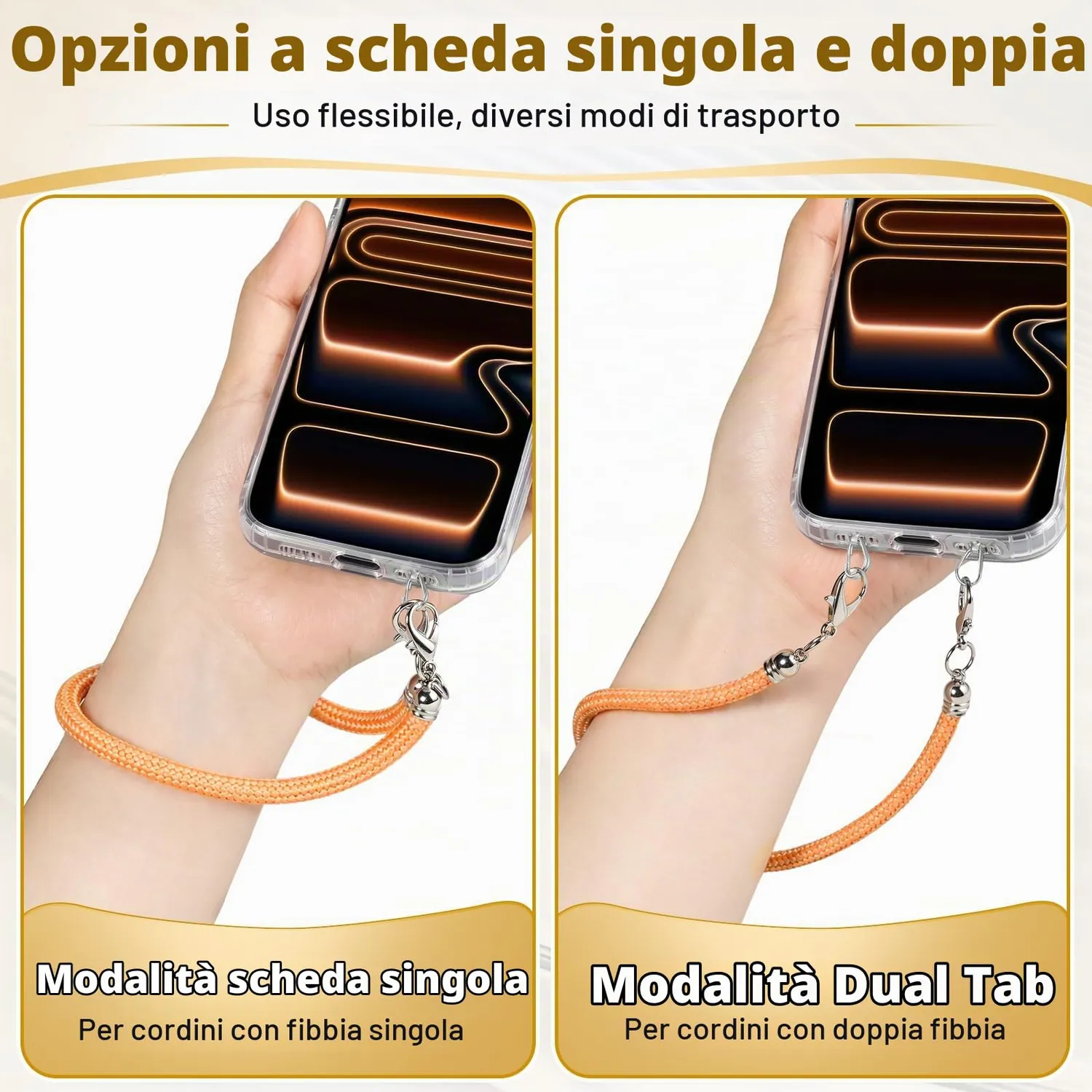 MoKo Patch Cordino Smartphone Acciaio Argento 6 Pezzi