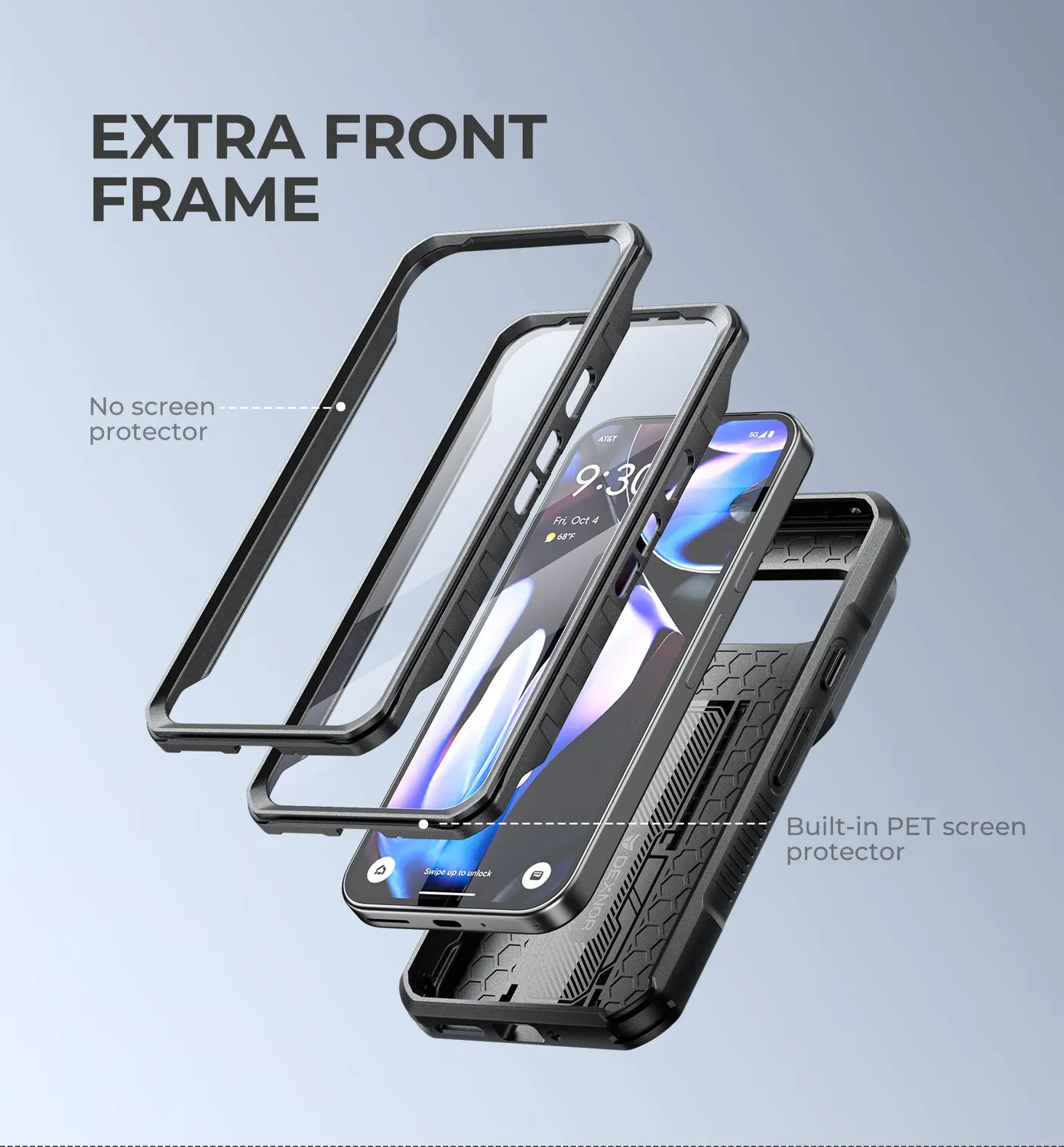 Dexnor Google Pixel 9 Cover nera antishock