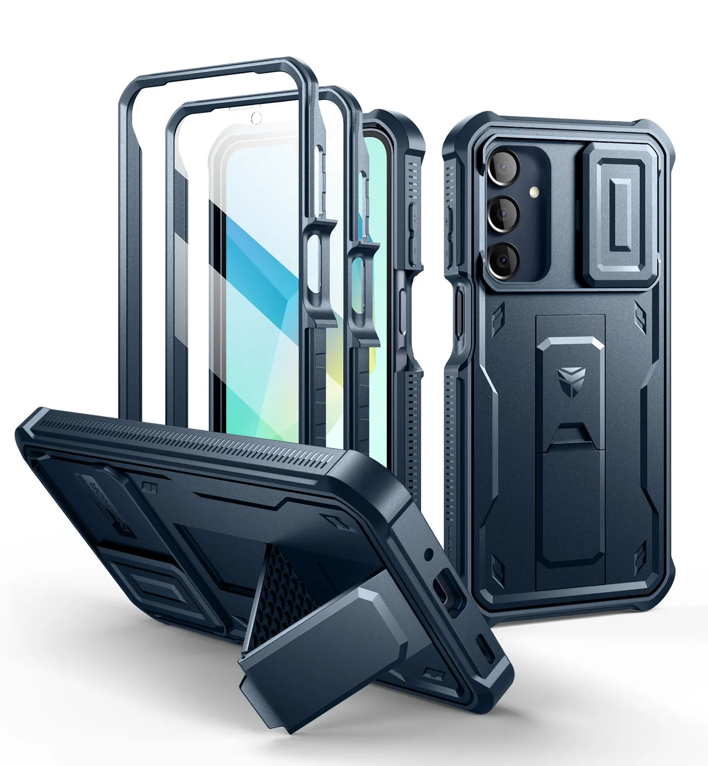 Dexnor Galaxy A16 cover rugged nera con kickstand