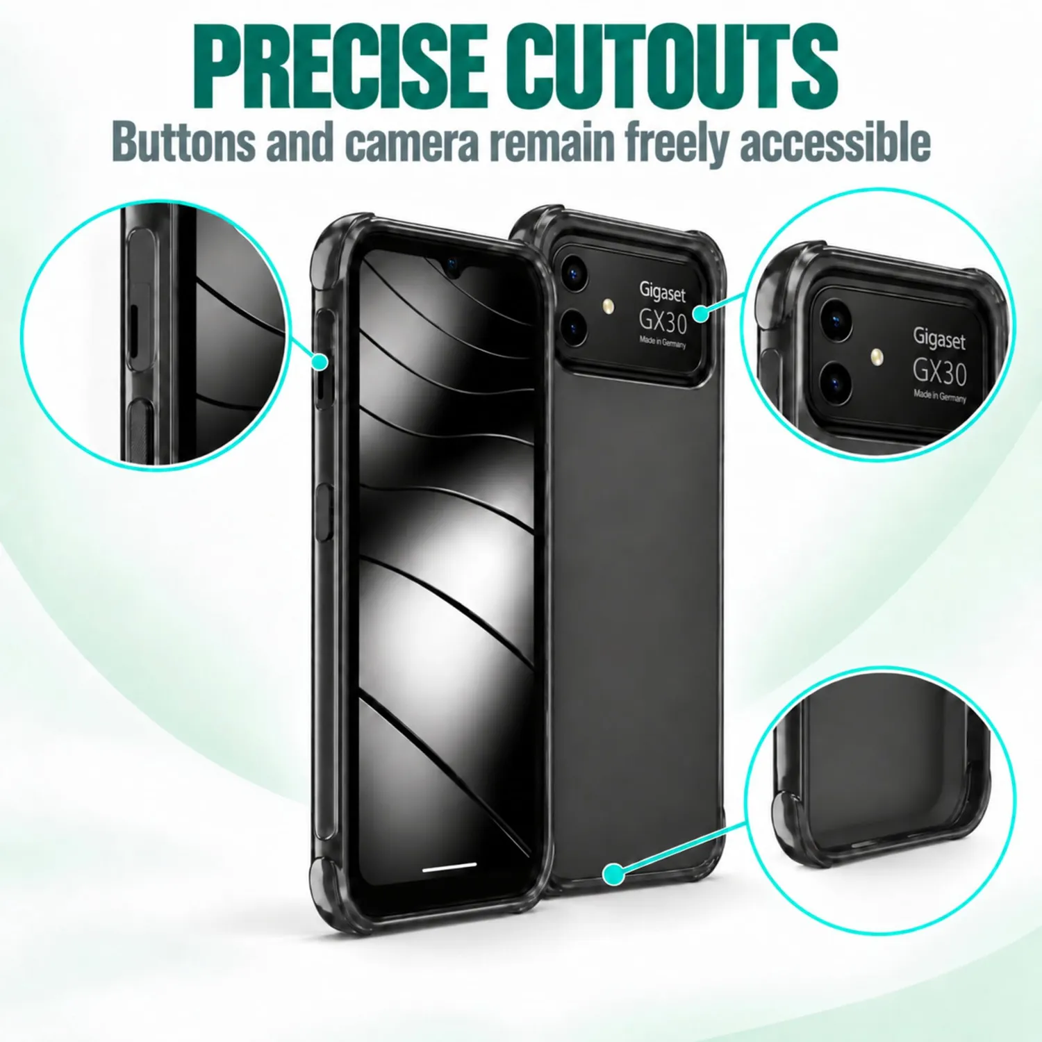 caseroxx TPU custodia Gigaset GX30 nero antiurto