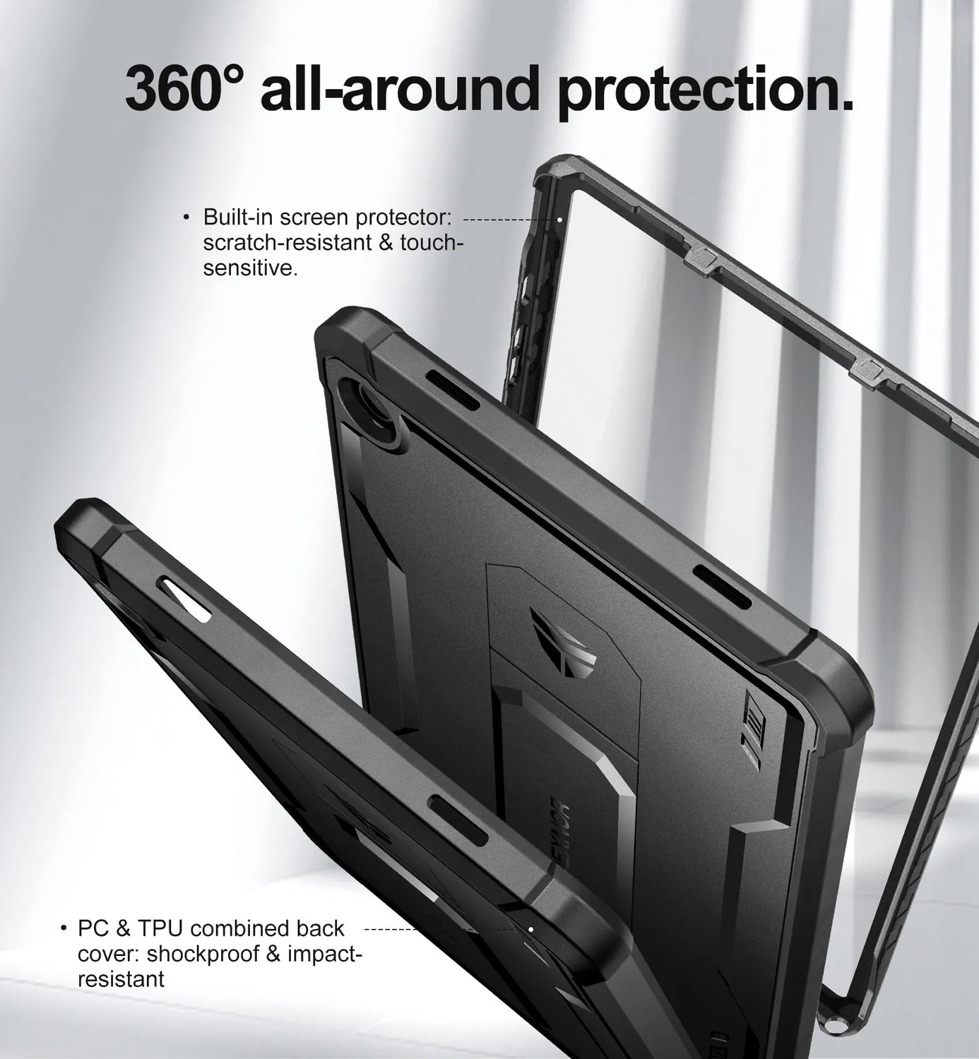 Dexnor Galaxy Tab A9 Plus 11" custodia nera antiurto pennino