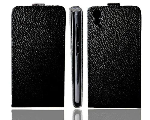 caseroxx Flip cover Archos 50 Oxygen Plus nera finta pelle