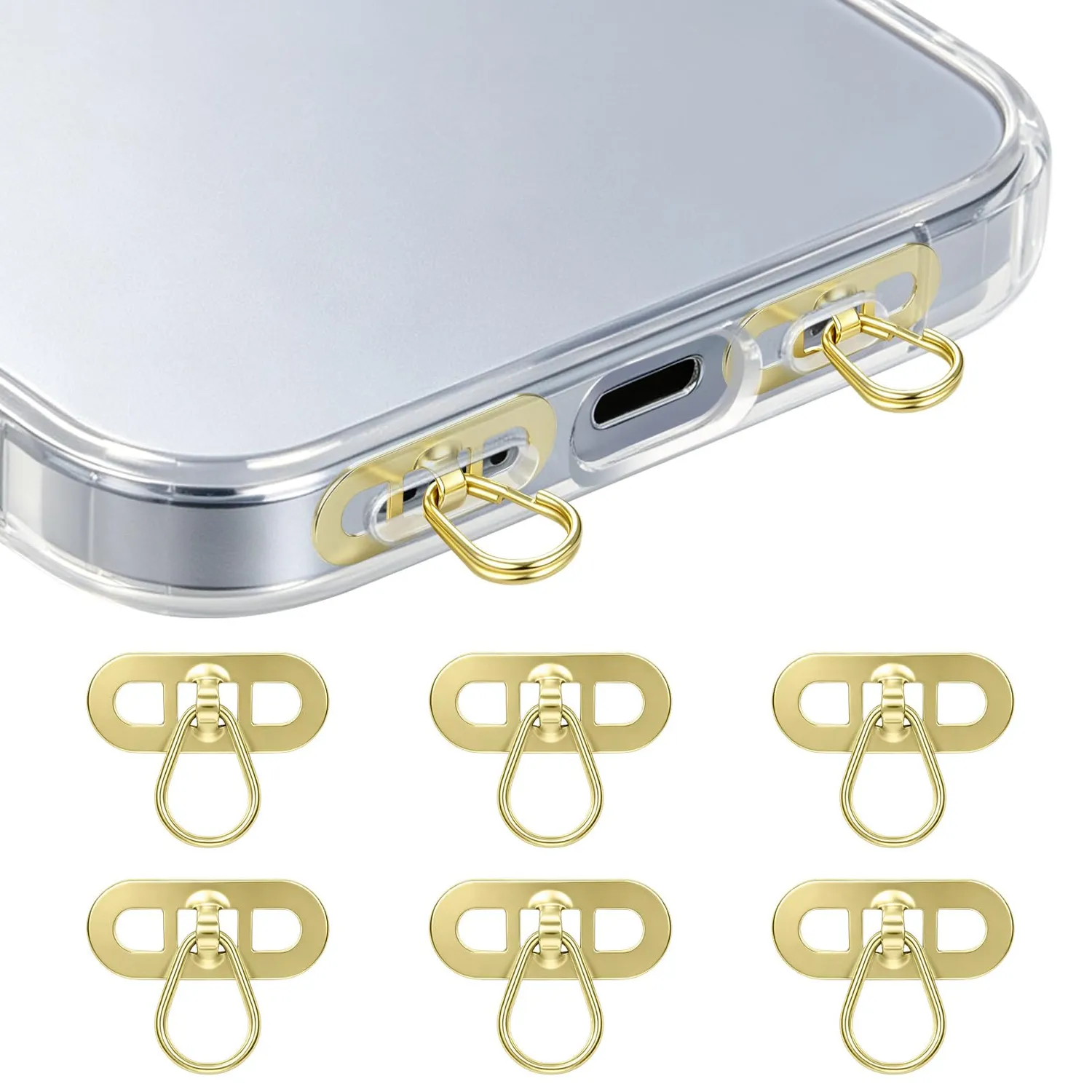 MoKo Patch Cordino Smartphone Acciaio Argento 6 Pezzi