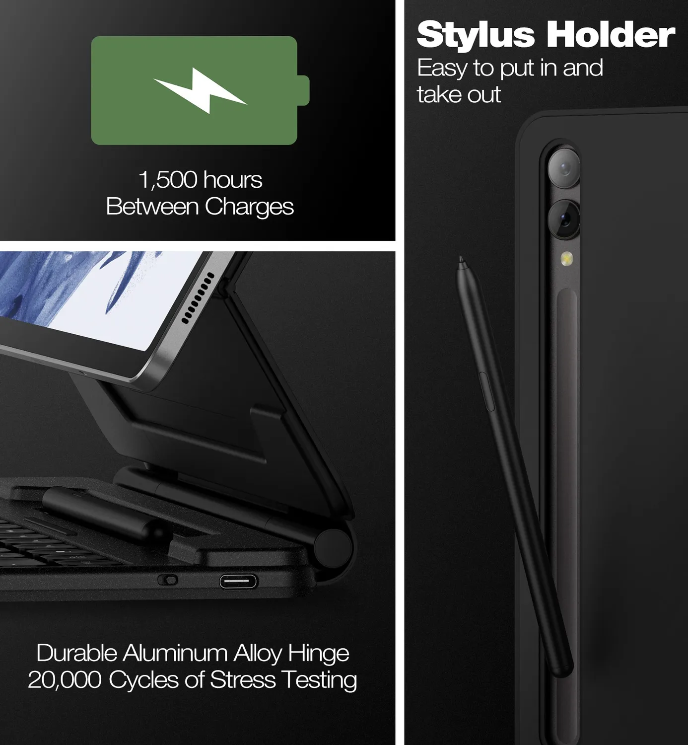 Dexnor Tab S9 Plus tastiera cover 12.4 nera layout italiano