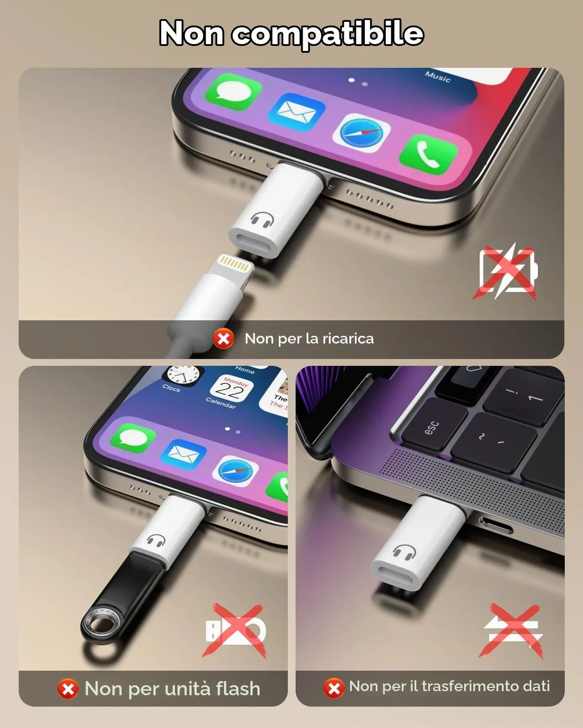 MoKo Adattatore Lightning USB-C per cuffie con chip DAC