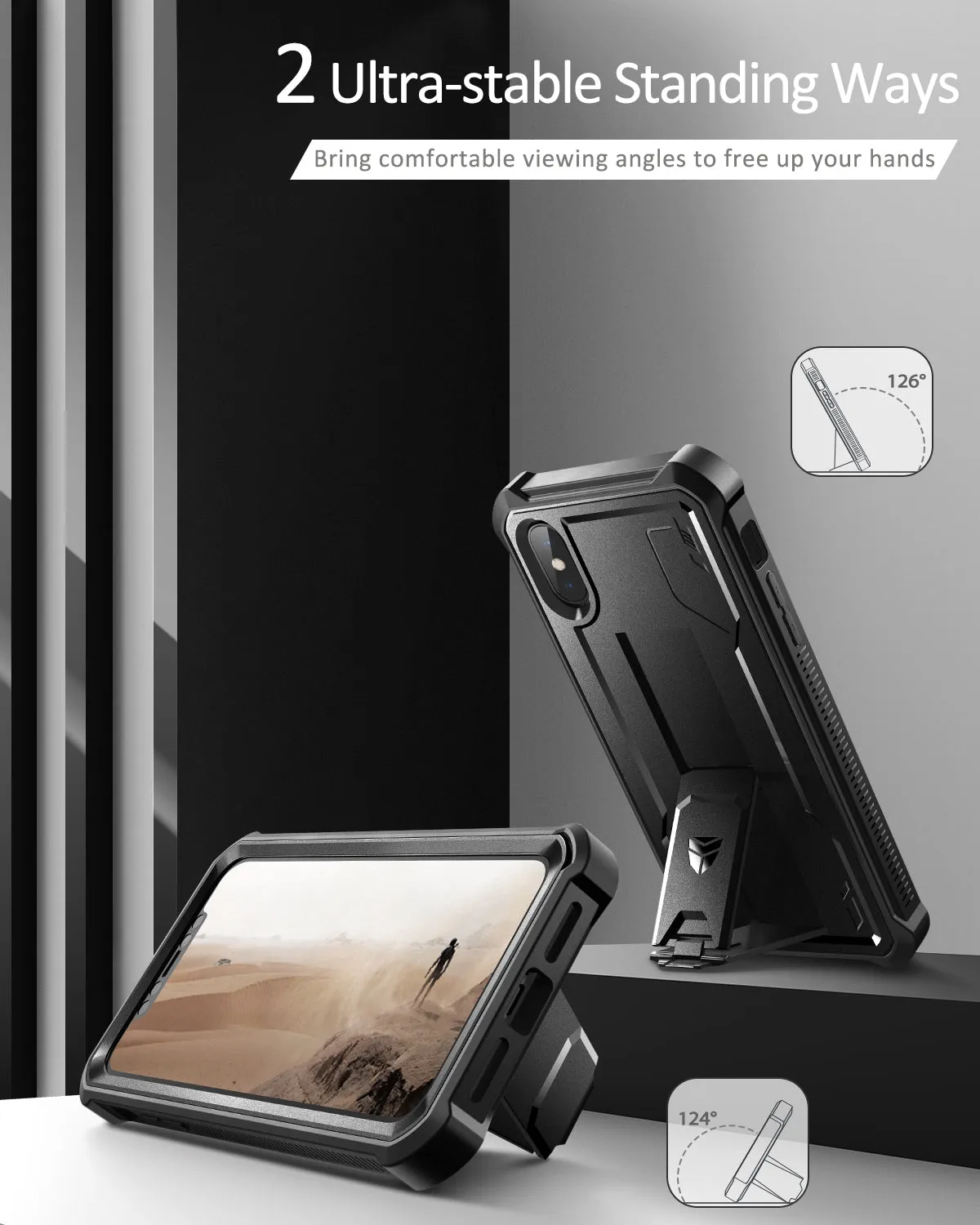 Dexnor iPhone X/XS cover rugged nera antiurto