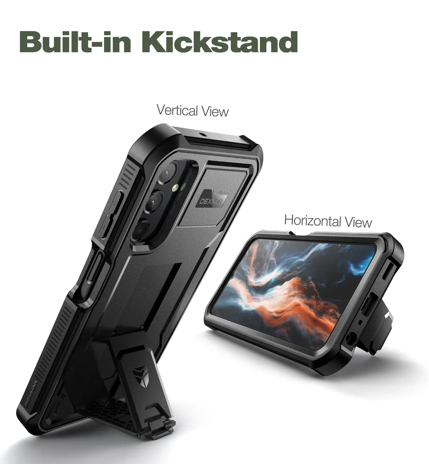 Dexnor Galaxy A25 A24 custodia rugged nera antishock
