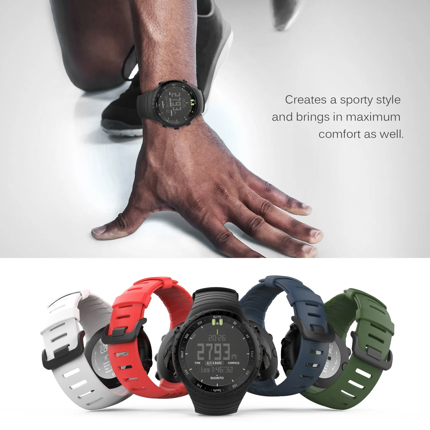 MoKo Cinturino Suunto Core Nero Orologio Sport ricambio