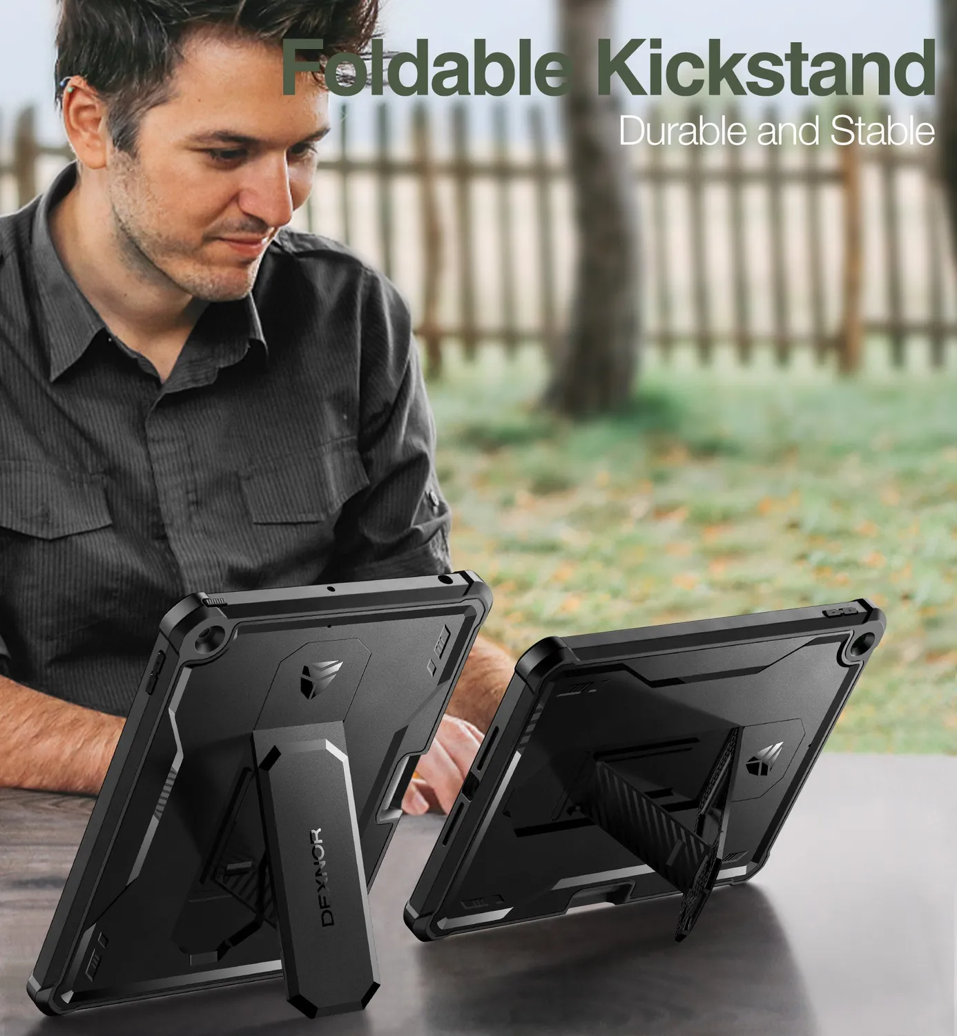 Dexnor cover iPad 9.7 2017 nera con pellicola e stand