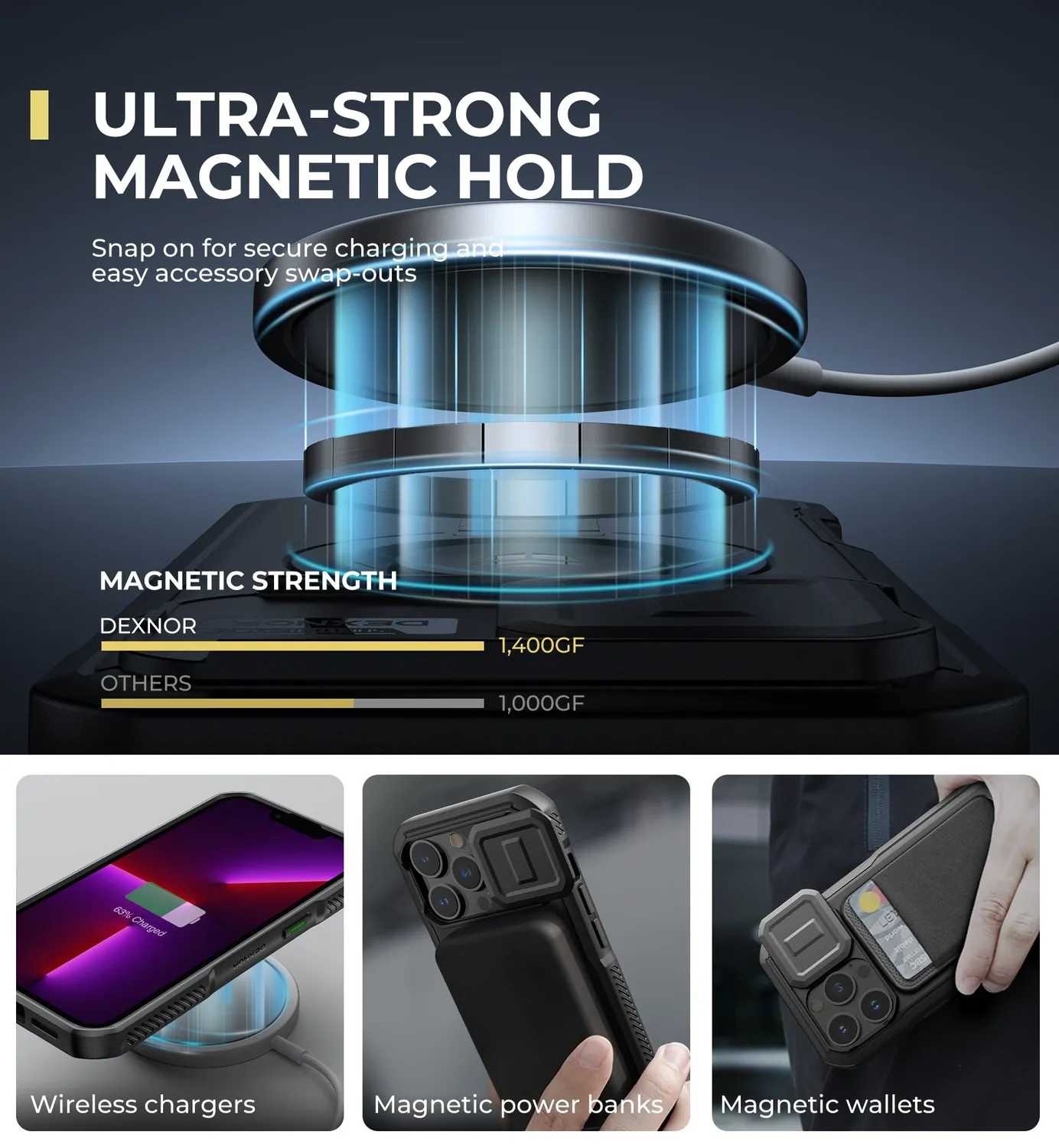 Dexnor iPhone 13 Pro cover antiurto MagSafe nera