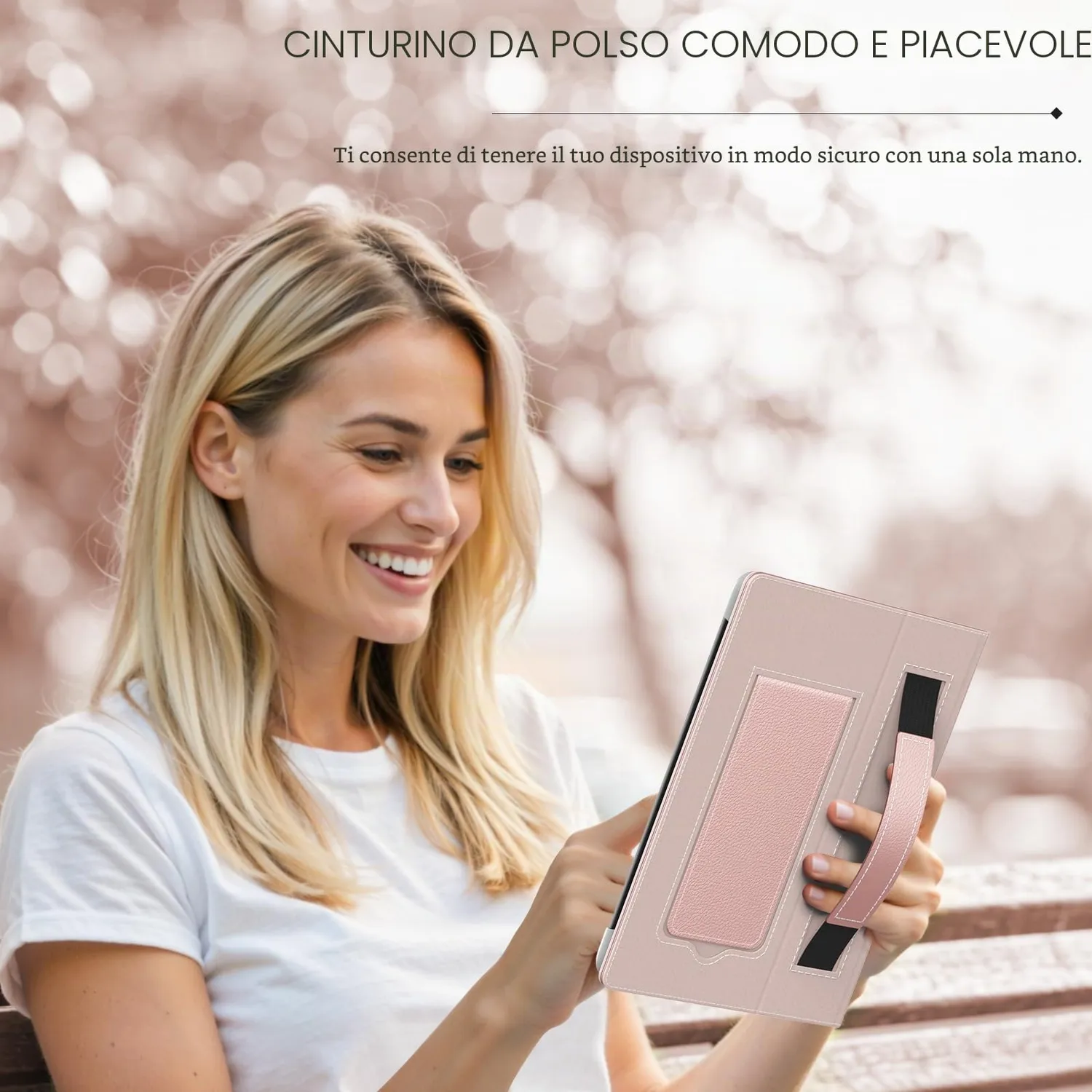 MoKo Custodia universale 6,8-7 pollici oro rosa con supporto