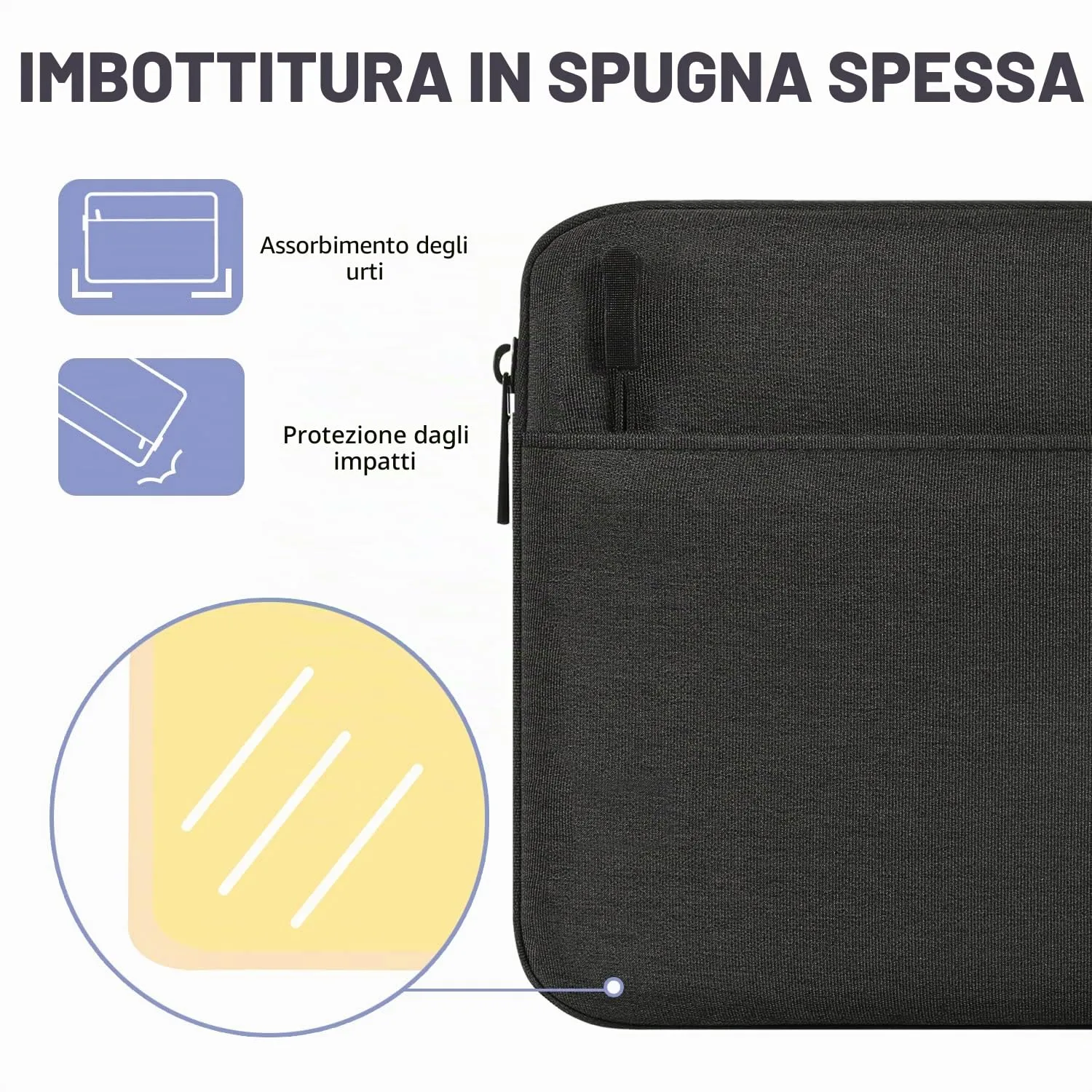 MoKo Custodia Tablet 7-8 Pollici Nero Grigio Doppia Tasca